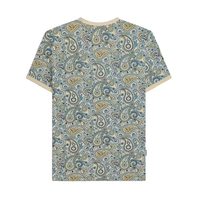 Lambretta Heren SS25 Paisley T-shirt (Hout/Ash/Kaki)
