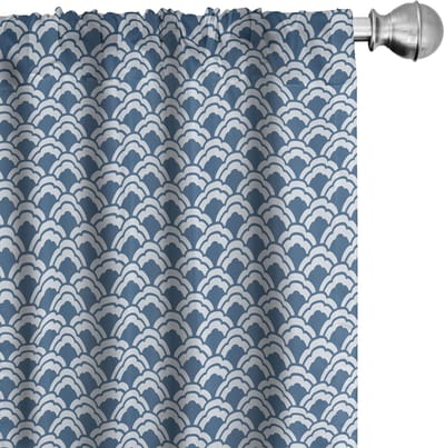 ABAKUHAUS – Blau Weiss Voorhänge – 2x75x245 cm – Mikrofaser