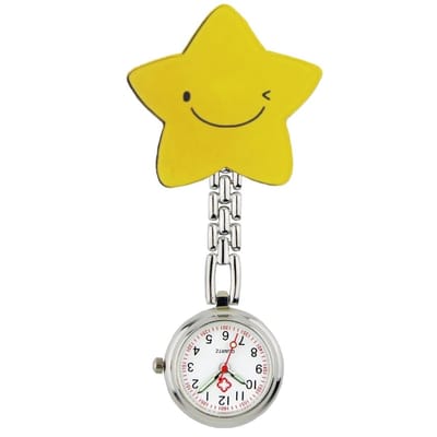 Fako® - Verpleegstershorloge - Zusterhorloge - Verpleegster Horloge - Acryl - Ster Geel