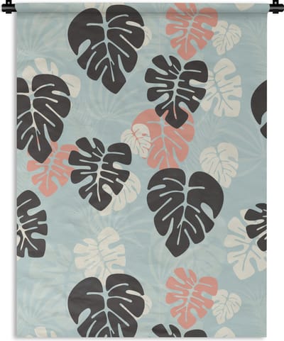 Wandkleed - Wanddoek - Bladeren - Monstera - Hawaii - Patronen - 90x120 cm - Wandtapijt