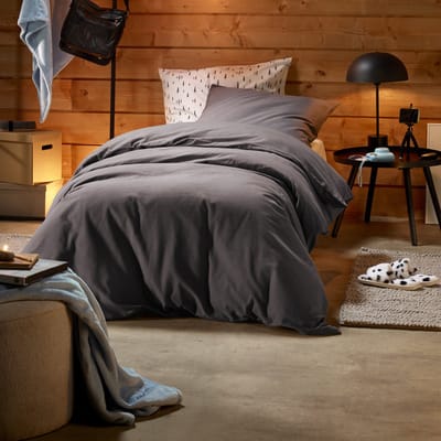 De Witte Lietaer Dekbedovertrek Laura Ebony - Eenpersoons - 140 x 200/220 cm - Katoen Flanel