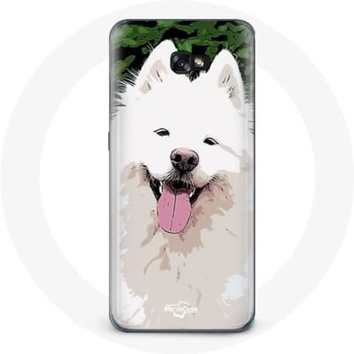 Coque - Samsung - Galaxy A8 2016 - Souple - Blanc - Samoyède blanc