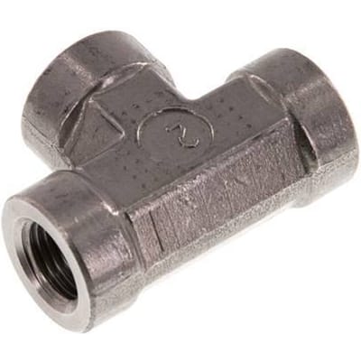 G 1/4'' RVS T-stuk 350 Bar - Hydrauliek - FL3T-F-S-014G