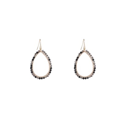 Day&Eve by Go Dutch Label Oorhangers Open Druppel Smal Black Mix