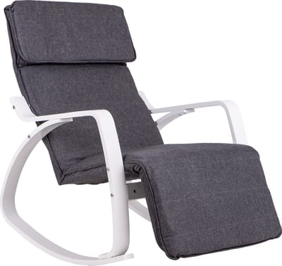 Schommelstoel - 97x70x70 cm - verstelbaar - wit grijs