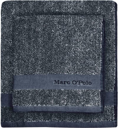 Marc O'Polo Melange  Washandje - 16x22 - Marine/Silver