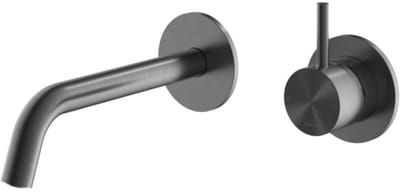 Hotbath Archie AR125EXT afbouwdeel inbouw wastafelkraan met 20cm uitloop geborsteld gunmetal PVD