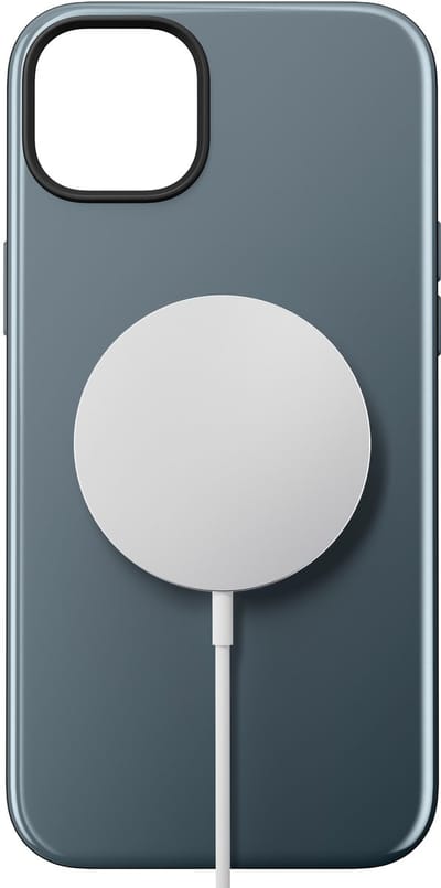Nomad Sport Case - geschikt voor iPhone 14 Plus - met high-gloss gekleurde achterzijde - geschikt voor MagSafe & draadloos laden - Blauw