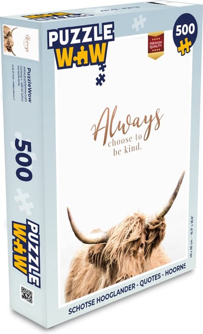 Puzzel Schotse hooglander - Quotes - Hoorns - Legpuzzel - Puzzel 500 stukjes