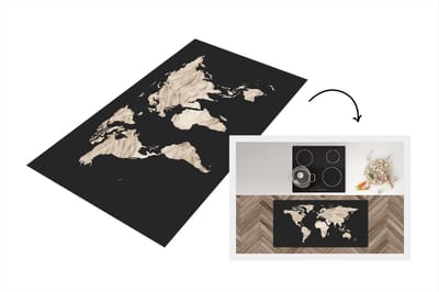 Keukenloper - Loper keuken - Wereldkaart - Verf - Wit - 120x60 cm - Keukenloper vinyl