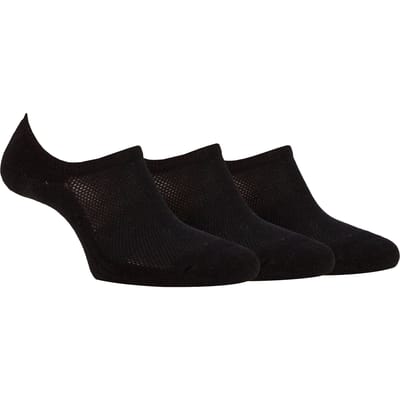 Dames Bamboe No Show Sokken | Jeep | Ademend Anti-Wrijving Gewatteerde Onzichtbare Sokken met Antislip Hiel Grip - Zwart