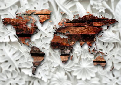 Fotobehangkoning - Behang - Vliesbehang - Fotobehang - Alabastrine Map - 150 x 105 cm