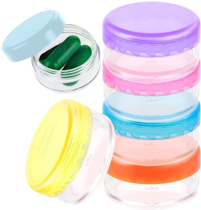 Solidchoice- Pillendoos Klein Draagbaar - Pillendoosje 6 Stuks - Reis-Pillendoos - Zakpillendoos - BPA-vrij - Doorschijnend Ontwerp - Medicijnendoos