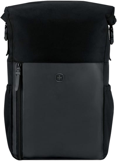 WENGER laptop rugzak rugzak met laptopvak UrbanOne 15,6″' Roll-Top Backpack 25L Black zwart