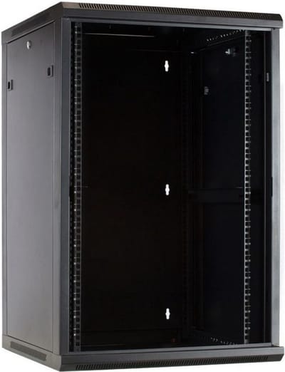 DSIT 22U wandkast met glazen deur 600x600x1100mm (BxDxH) - serverbehuizing - serverrack - serverkast - 19 inch