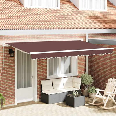 vidaXL - Uitschuifbare - luifel - Bruin - 400 - x - 200 - cm - Stof