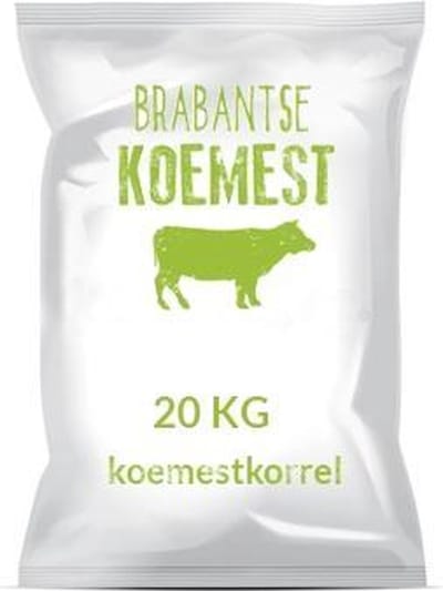 Koemestkorrels 20 kg - Brabantse Koemest - Gazonmest - Bodemverbeteraar - Koemest - Mestkorrels - Tuinmest - Bemesting - Plantenvoeding - robotmaaier meststof