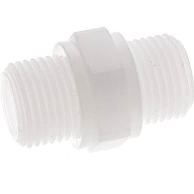 Dubbele Nippel G1/2'' Polypropyleen (PP) 10bar FDA 27mm Hex