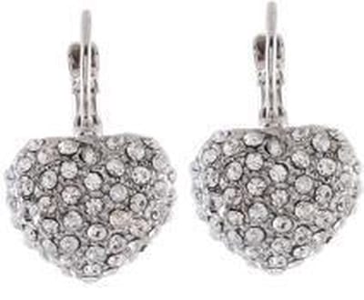 Behave - Oorhangers Hartvorm Zilverkleur - Strass - Elegant - Nikkelvrij