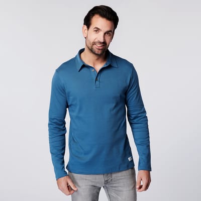 Longsleeve Polo - Sustainable - Sky - Small