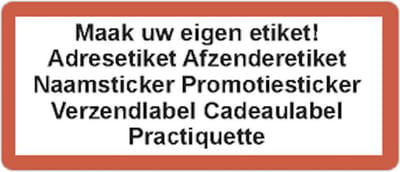 Koperoranje adres etiket - 250 stuks - gepersonaliseerd - luxe uitstraling - folieglans - rechthoek 21x48mm