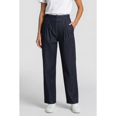 Karl Lagerfeld Pleated Paper Bag Denim Pants Dark Blue Taglia: W26 | Pantaloni Outlet | Donna | Blu