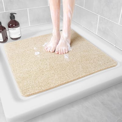 Antislip douchemat en badmat - Sneldrogend en Veilig voor Badkamer en Keuken (beige 60 x 60 cm)