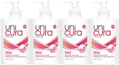 Unicura Handzeep Mild - Voordeelverpakking - 4 x 250 ml - Met Aloe Vera