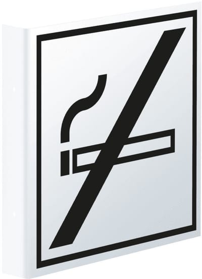 Haaks bord roken verboden - kunststof - 150 x 150 mm