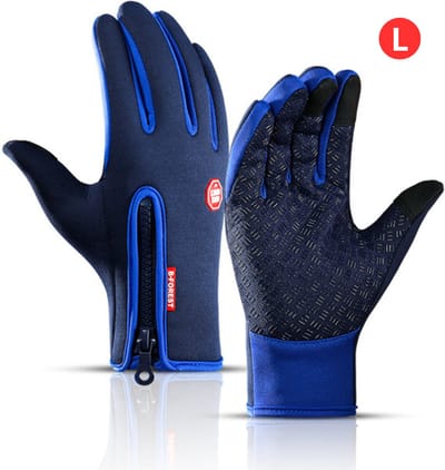 Livano Handschoenen - Touchscreen Handschoenen - Fietshandschoenen - Winter - Heren - Wielrenhandschoenen - Donkerblauw - Maat L