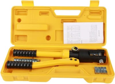 Hydraulische Krimptang - Krimptang set - Draadverbindingen Maken - C-stijl Kop - 10-120mm² - Geel