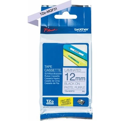 Brother TZe-MQF31 Labeltape pastel Kunststof Tapekleur: Pastellila Tekstkleur: Zwart 12 mm 4 m