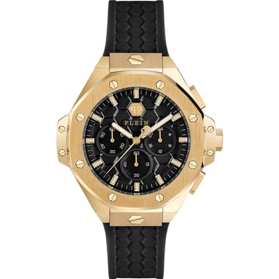Philipp Plein Plein Chrono Royal PWPSA0124 Horloge - Siliconen - Zwart - Ø 42 mm
