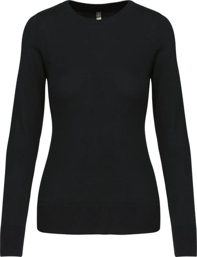 Pullover/Cardigan Dames S Kariban Ronde hals Lange mouw Black 50% Katoen, 50% Acryl