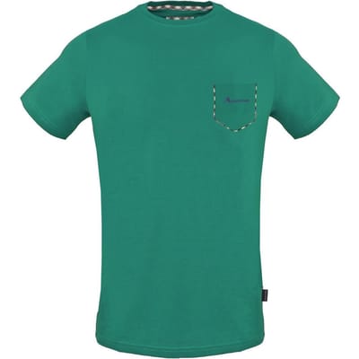 Aquascutum Heren Geruit Zak T-Shirt (Groen)