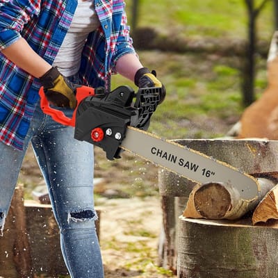 Elektrische Kettingzaag - Hout Zaagmachine - Hout Bewerken - Automatische Olie Smering - 40 cm Blad - Rood