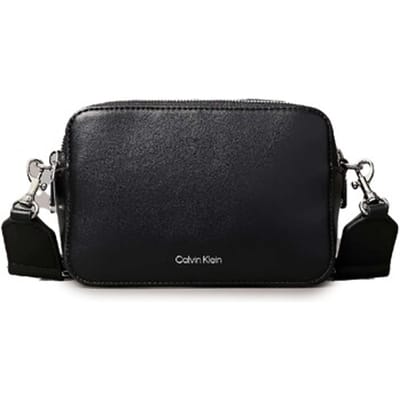 Calvin Klein Webbing Double Strap Crossover Black/shiny Nickel Maat: OS | Schoudertassen Outlet | Dames | Zwart