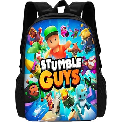 Cartoon 3D Spelletjes Stumbles Guyss Kinder Schoolrugzak met Lunchtassen, Etui's, Schooltassen voor Jongens Meisjes Beste Cadeau