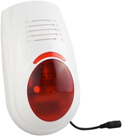 Sirene Beveiliging - Alarm Geluid - Externe Diefstal - Zelfstandig Draadloos - 11 x 6 x 19 cm - Wit