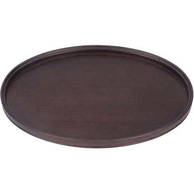 Bamboe Ronde Dienblad Multifunctioneel Decoratief Thee Serveerblad voor het Serveren van Drankjes en Eten Walnoot black