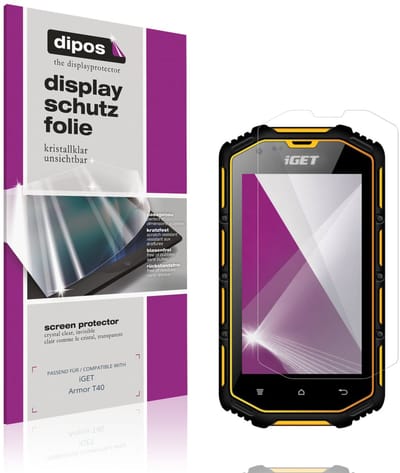 dipos – 4x Beschermfolie geschikt voor iGET Armor T40 | Krasbestendige & heldere Screenprotector Ultra-Thin