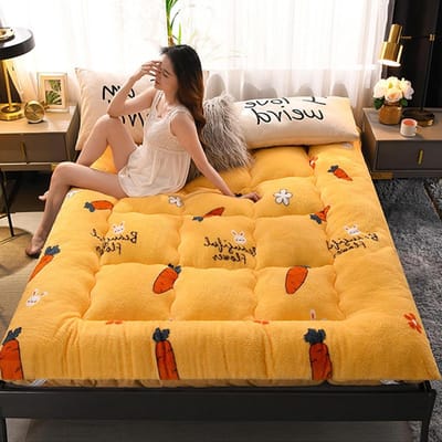 Opvouwbare Matras - Japanse Vloermat - Overal Slapen - Antislip Onderkant - Twin Maat - Wortel