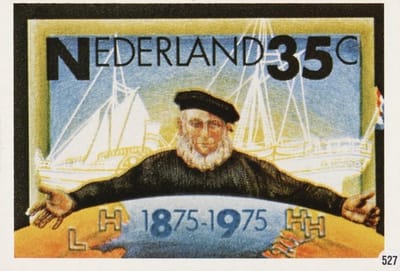 Briefkaart met afbeelding Eeuwfeest Stoomvaart-Maatschappij Zeeland postzegel