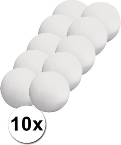 Piepschuim bol/bal - 10x - wit - D7 cm - styropor - hobby figuren - DIY - knutselen - basis materiaal