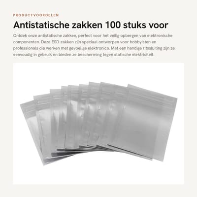 Dailygoods - Antistatische zakken - 100 stuks voor elektronische componenten - 8 x 12 cm - Hersluitbare zakken - Ideaal voor opslag - Ant...