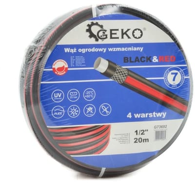 GEKO Tuinslang - Sterk - Zwart/Rood - 20 meter - 1/2"