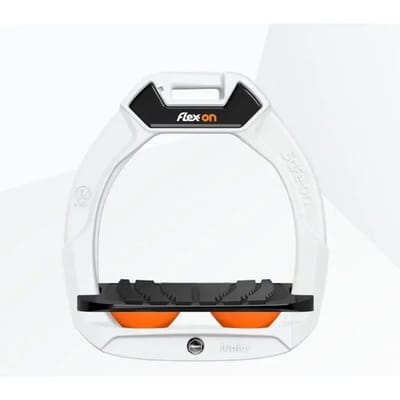 Veiligheidseisen voor ruiterschoenen Inklapbare Grip Wit/Zwart/Oranje kind Flex-On Safe-On
