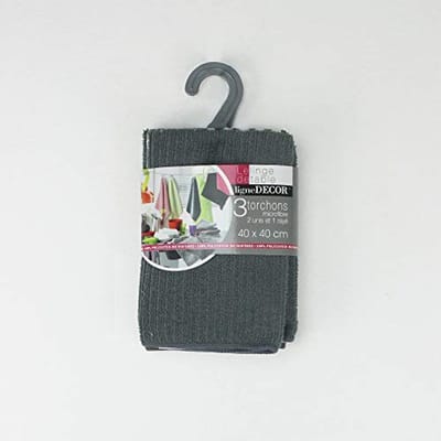 Theedoeken 40x40 cm Microvezel Katoen Antraciet Grijs - 3 Stuks