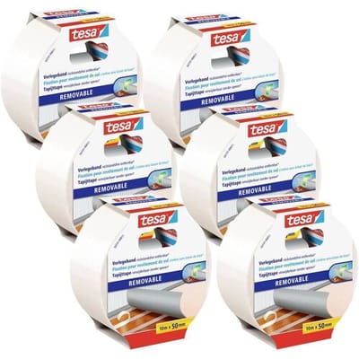 tesa 55731-00500-11 Dubbelzijdige tape-set Wit (l x b) 10 m x 50 mm 6 stuk(s)