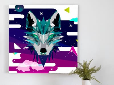 Whopping wolf | Whopping Wolf | Kunst - 100x100 centimeter op Dibond | Foto op Dibond